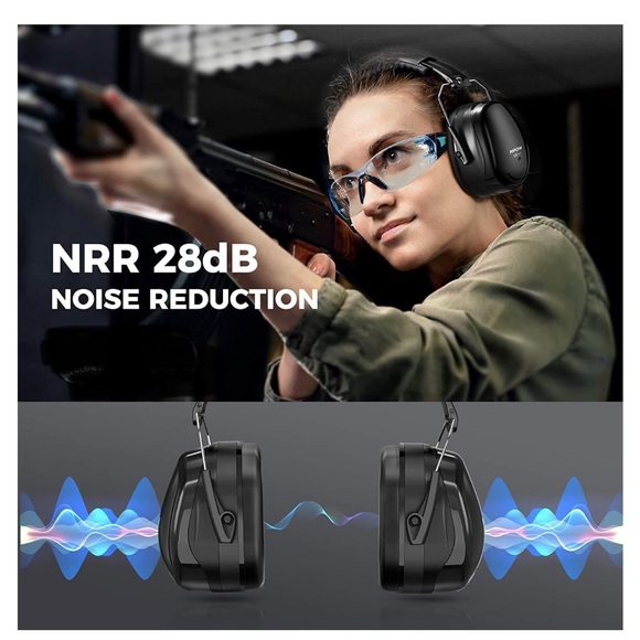 MPOW Noise Reduction Earmuffs, Adjustable & Soft, Black - Picture 2 of 12